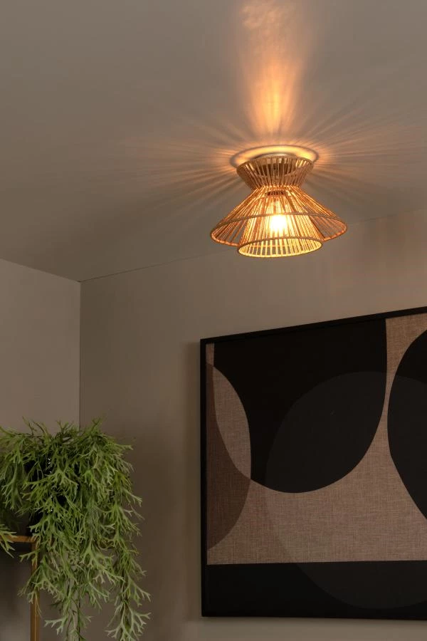 Lucide TASMAN - Flush ceiling light - Ø 32 cm - 1xE27 - Natural - ambiance 1